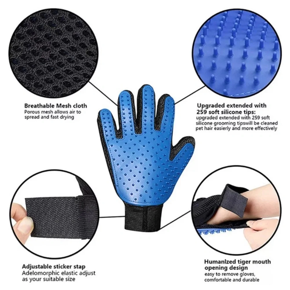 Pet grooming glove
